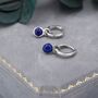 Sterling Silver Dangling Lapis Lazuli Hoop Earrings, thumbnail 6 of 11