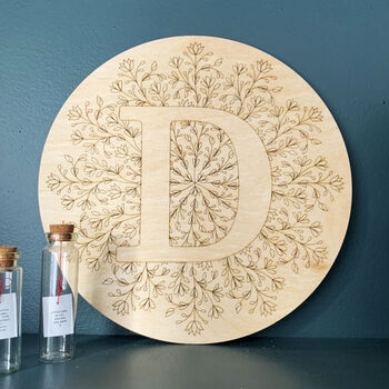 Wooden Initial Disc For Wall, 2 of 2