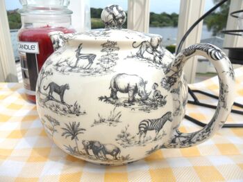 Six Cup Teapot In Black Safari Design, 5 of 9