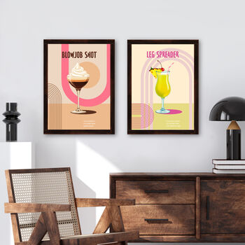 The 'Dirty Cocktail Club' Set Of Three Wall Prints, 6 of 7