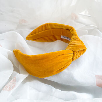 Yellow Velvet Knot Headband, 3 of 6