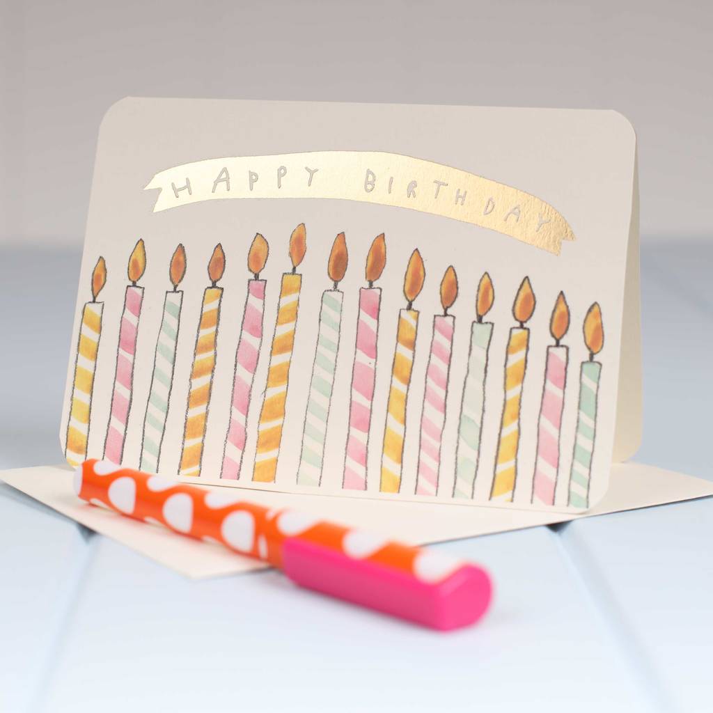 'Happy Birthday Candles' Birthday Card By Nest | notonthehighstreet.com
