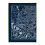 London Triptych Map Screen Prints | Navy And Gold, thumbnail 4 of 6