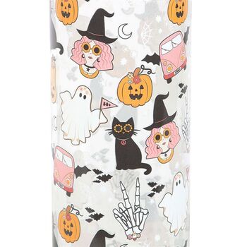 Groovy Ghost Print Glass Water Bottle, 2 of 2