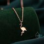 Sterling Silver Flamingo Pendant Necklace, thumbnail 2 of 11