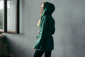 Women's Linen Summer Jacket With Hood, 10 of 13