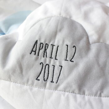 Personalised Baby Gift Pink Clouds Quilt, 6 of 6