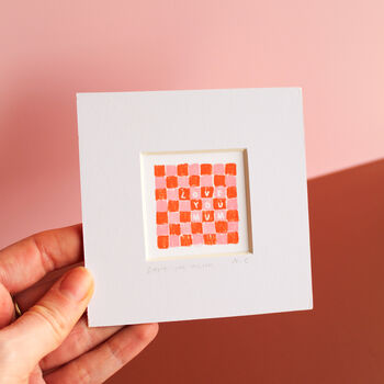 Love You Mum Checkerboard Mini Art Print, 2 of 11