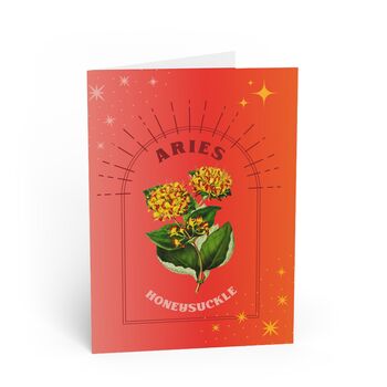 Aries Zodiac Flower Card, 2 of 4