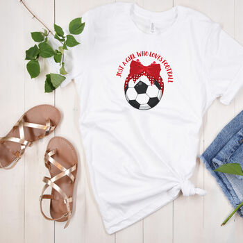 Just A Girl Who Like Football Adult Tshirt, 5 of 7