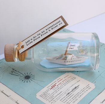 Personalised Handmade Paper Boat In A Bottle, 3 of 12