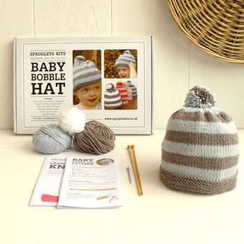Baby Merino Bobble Hat Beginner Knitting Kit, 5 of 7