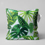 Green Tropical Palm Leaves Soft Cushion Cover, thumbnail 1 of 7