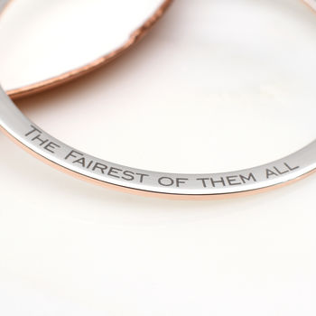 Silver And 18ct Gold Plated Personalised Flat Bangle, 2 of 4