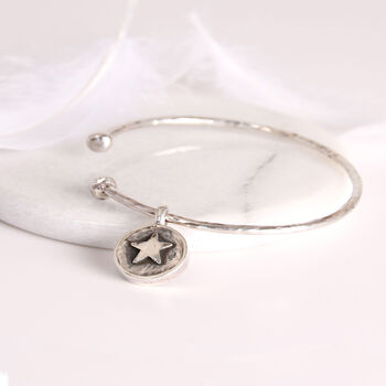 Memorial Ashes Sterling Silver Charm Bangle, 2 of 6