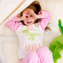 Personalised Dinosaur Age Pink / Blue Kids Pyjamas, thumbnail 1 of 8