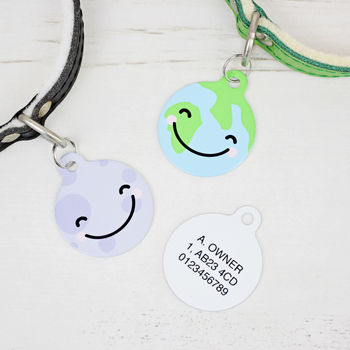 Personalised Moon Earth Pet Tag, 5 of 5