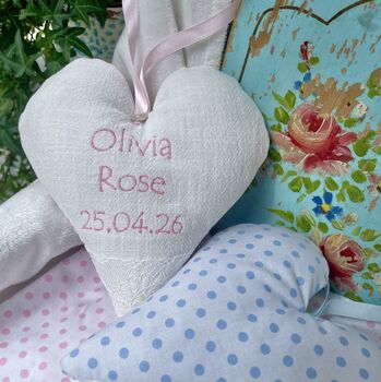 Linen Baby Name Heart, 4 of 12