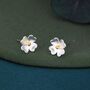 Buttercup Flower Stud Earrings In Sterling Silver, thumbnail 5 of 11