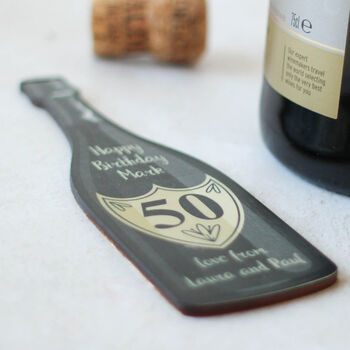 Personalised Milestone Birthday Bottle Label, Wood, 4 of 4