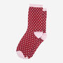 Women's Glitter Socks Red Pink Small Polka Dots, thumbnail 2 of 3