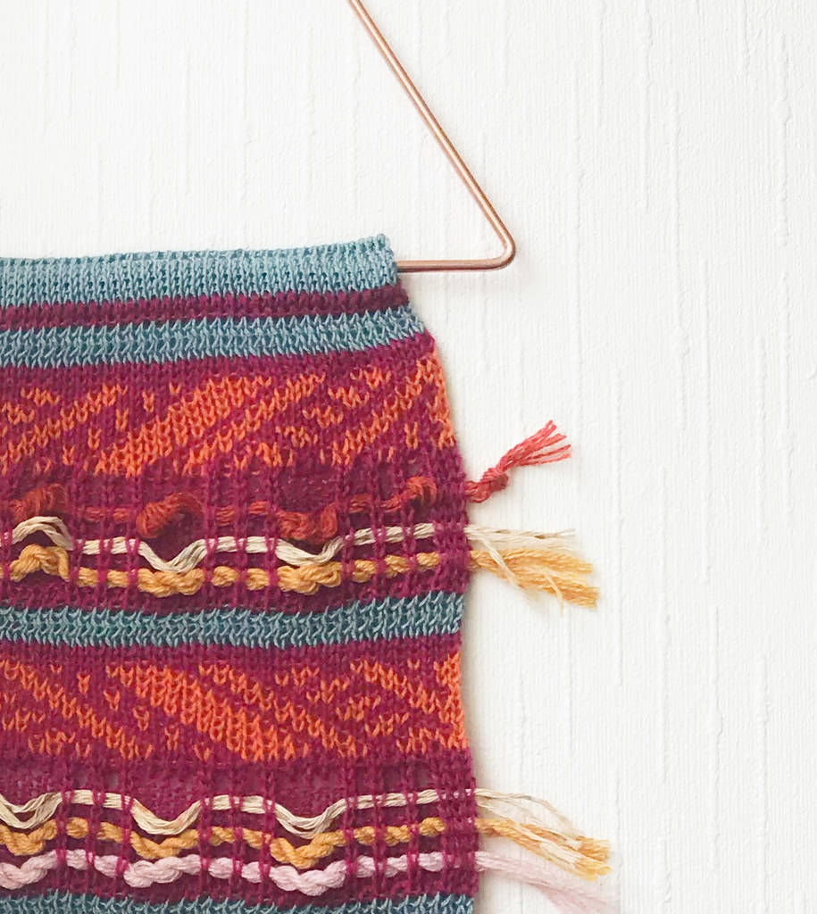 Knitted Tapestry Wall Hanging With Tassels By Little Knitted Stars