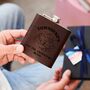 Personalised Hip Flask With Adventure Loving Design With Your Chosen Name, thumbnail 2 of 5