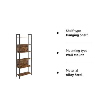 Six Tier Bookshelf Shelf Unit Storage Organiser Rack, 8 of 10