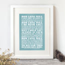personalised favourite lyrics poster by over & over ...