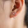 Sterling Silver Small Spike Open Huggie Hoop Earrings, thumbnail 5 of 10