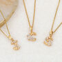 18ct Gold Plated Flower Initial Necklace, thumbnail 3 of 5