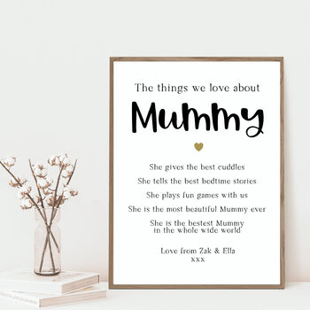 Personalised Things I Love About Mum Or Mummy Print, 2 of 5
