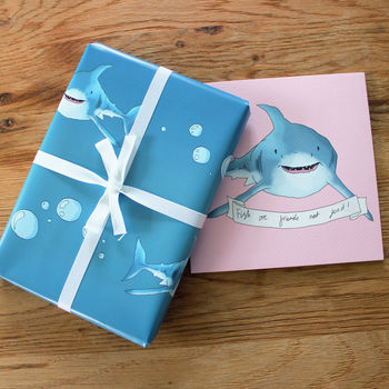 Sharky Gift Wrap Two Sheets Folded, 3 of 3