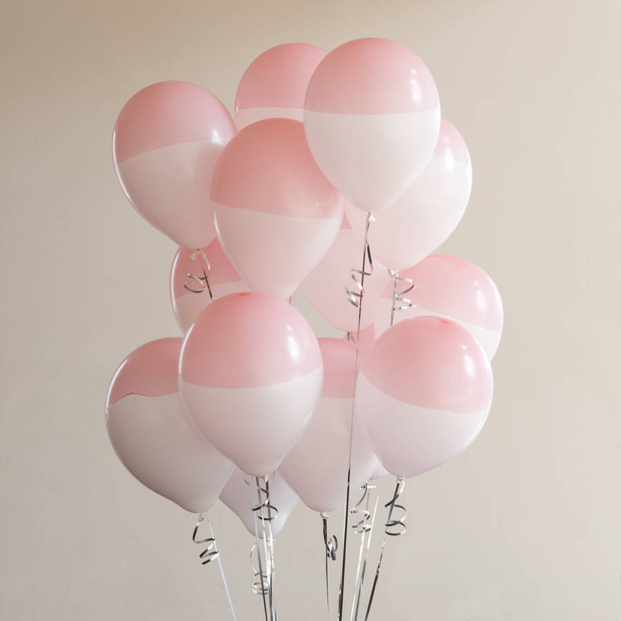 set of 14 pink topped party balloons by bubblegum balloons ...