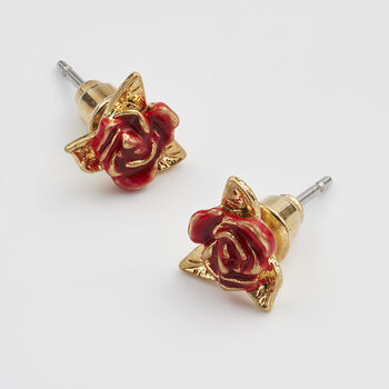 English Rose Gold Stud Earrings, 3 of 7