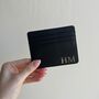 Personalised Smooth Black Unisex Faux Leather Card Holder, thumbnail 2 of 4