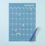 A4 Monthly Undated Wall Planner | 12 Pages | Blue Green, thumbnail 9 of 10