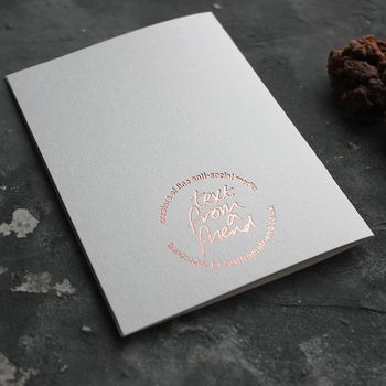 'Hello Little Man' Rose Gold Foil Baby Card, 4 of 4