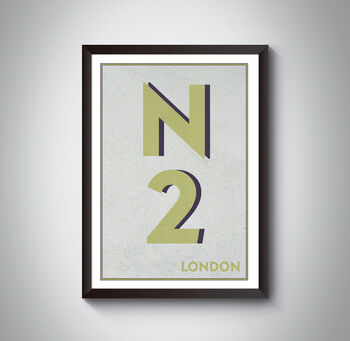 N2 Hampstead, Finchley London Postcode Print, 7 of 11