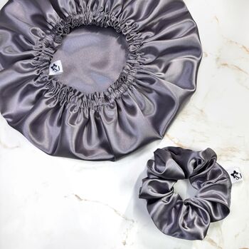 Satin Bonnet Sleep Set With Scrunchie For Hair Protection, 2 of 12