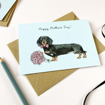 Black/Tan Sausage Dog Mother's Day Card, 2 of 2