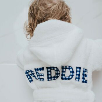 Personalised Cotton Children's Hooded Bathrobe, 2 of 12