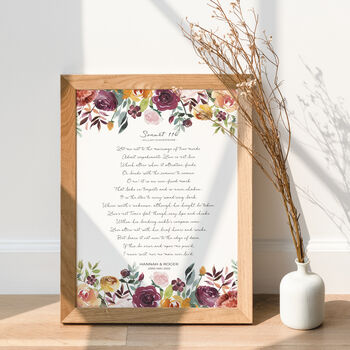 Watercolour Floral Wedding Vows Or Romantic Poem, 2 of 5