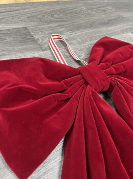 Personalised Luxury Velvet Christmas Door Bow, 7 of 7