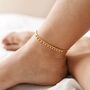Beaded Ball Charm Anklet In Gold Plating, thumbnail 1 of 3