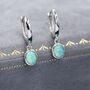 Sterling Silver Dangling Green Opal Oval Hoop Earrings, thumbnail 1 of 11