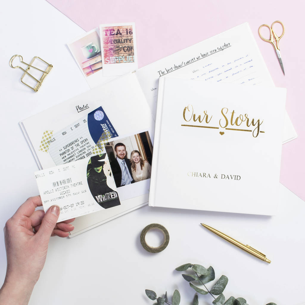 our story personalised memory record book for couples by hoobynoo