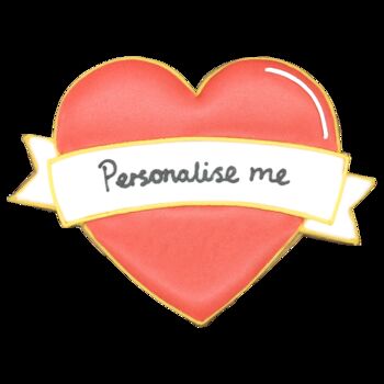Biscuiteers Hand Iced Personalised Valentine’s Heart Letterbox Biscuit, 3 of 3