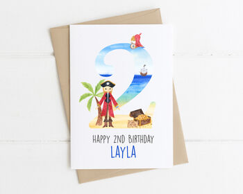 Personalised Children's Birthday Card Pirate, 5 of 7
