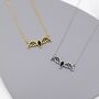 Black Cz Bat Necklace In Sterling Silver, thumbnail 2 of 11